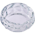 Clear Diamond Cut Crystal Glass Ashtray - 5in