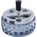 4.75" Glass Spinning Ashtray - Blue