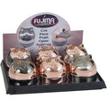 6ct. Push Open Ashtray Asst. W/ Cat Face