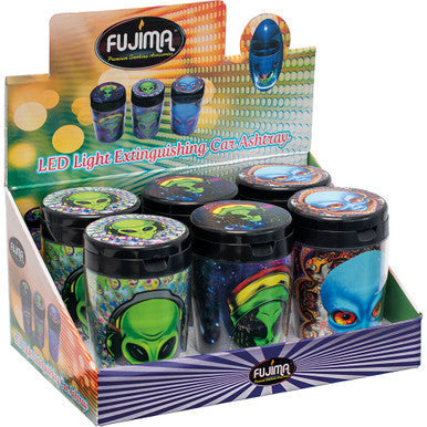 6ct. Alien Glow In Dark Extinguisher Ashtray w/ Lid