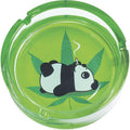 6.25" Toking Panda Leaf Glass Ashtray