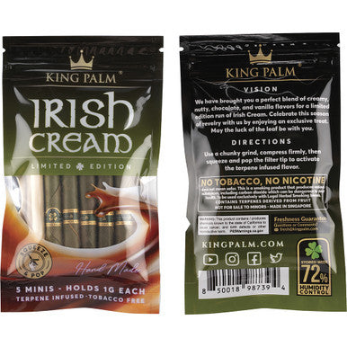 15 Ct. 5pk. King Palm Mini Rolls - Irish Cream