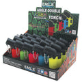 20Ct. Angle Double Torch Flame Lighter Neon Color