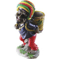 17" Large Jamaican Man Ashtray with reggae figurine carrying a basket