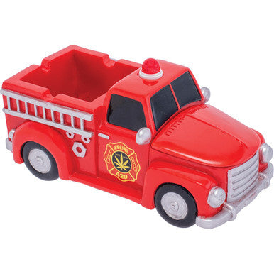 9in Red 420 Light-Up Firetruck Ashtray & Stash