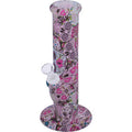 10" Colorful Printed Silicone Water Pipe With Glass Bowl